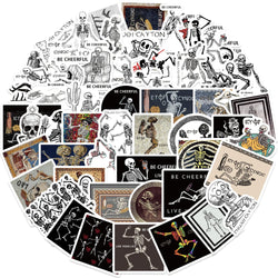 62pcs Ancient Greek Mosaic Canvas Stickers Funny Horrible Graffiti Decals Laptop Luggage Skateboard Motorcycle Scrapbook (ONLINE ORDER ONLY)