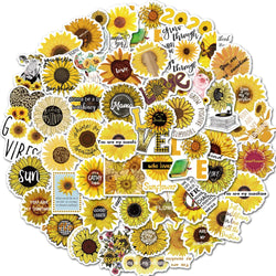 10/50Pcs You Are My Sunshine Sunflower Cartoon Graffiti Stickers Laptop Luggage Scrapbook Diary Phone Guitar Sticker Kid Toy (ONLINE ORDER ONLY)