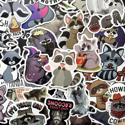 Cartoon Raccoon Trash Panda Stickers for Suitcase, Notebook, Skateboard, Helmet - 10/50PCS Wholesale (Online Order Only)