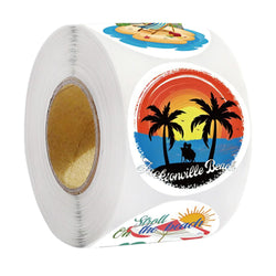 500pcs Summer Cartoon Beaches and Mushrooms Sticker Roll (Online Order Only)