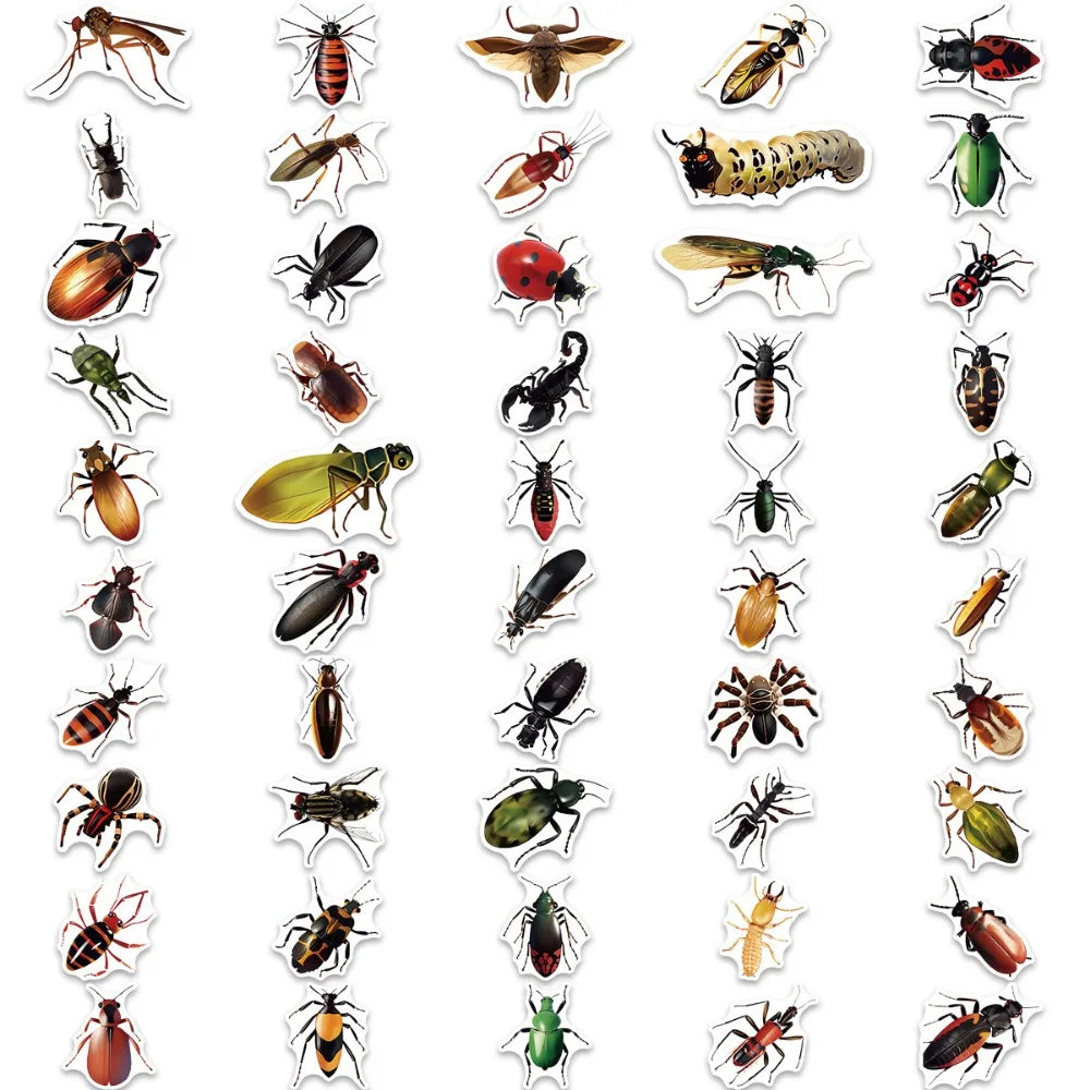 50/100Pcs Colorful Cartoon Insects Spider Butterfly for Kids Gifts Luggage Laptop Skateboard Sticker Waterproof Wholesale (ONLINE ORDER ONLY)