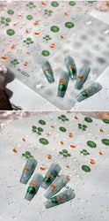 Lotus Flower Leaf Goldfish Ripple Wavelet Water Droplet Lotus Pond Brocaded Carp Self Adhesive Nail Art Stickers Manicure Decals (Online Order Only)