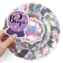 50Pcs Witch Cartoon Waterproof Vinyl Stickers for Skateboard Snowboard (Online Order Only)