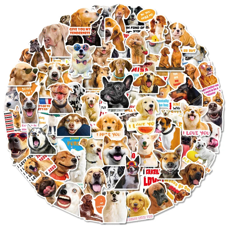 Dog Stickers Pack - Funny Meme Animal Decals for Laptop, Phone, Luggage, Water Bottle, Scrapbook, Car (Online Order Only)