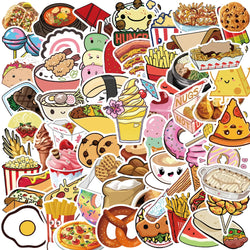 100PCS Cartoon Food Drink Stickers for Laptop, Phone, Fridge, Suitcase, Car, Kids Toy, Graffiti (ONLINE ORDER ONLY)