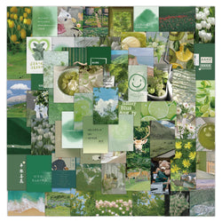 Green Aesthetic Stickers - 10/30/64pcs Cartoon Decals for Phone, Laptop, Skateboard, Fridge (Online Order Only)