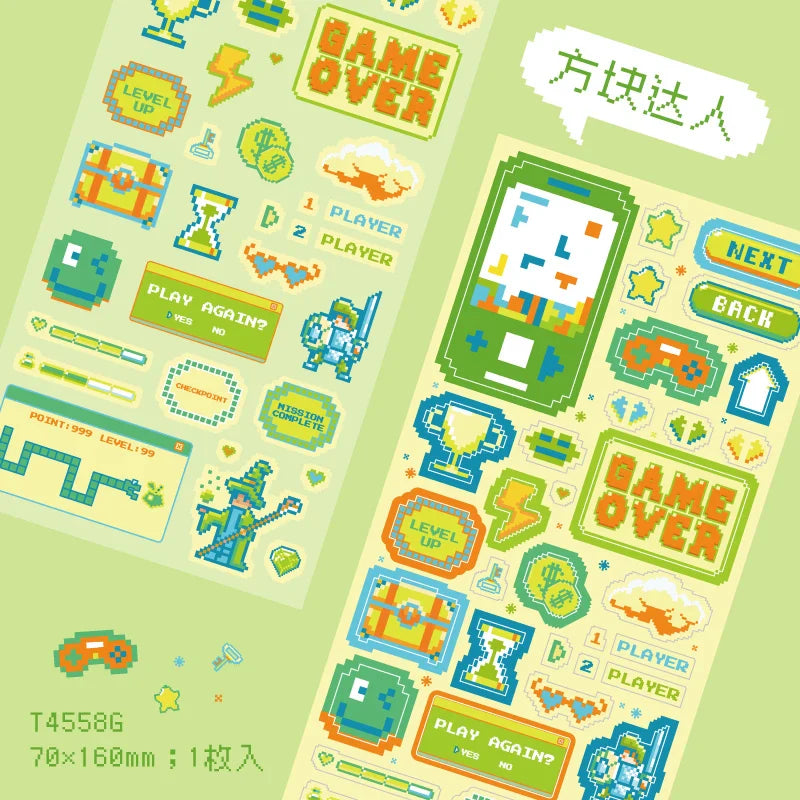 1pc Cute Pixel Candy Series Decorative Stickers Planner Journal Collage DIY idol card Material Sticker Kawaii Korean Stationery (ONLINE ORDER ONLY)