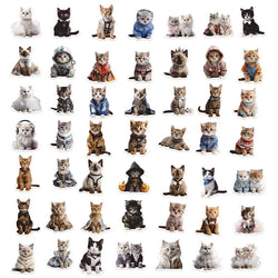 10/30/50PCS Cute Winter Cat PVC Sticker Aesthetic Decoration Scrapbooking Sketchbook Korean Stationery School Supplies for Kids (ONLINE ORDER ONLY)