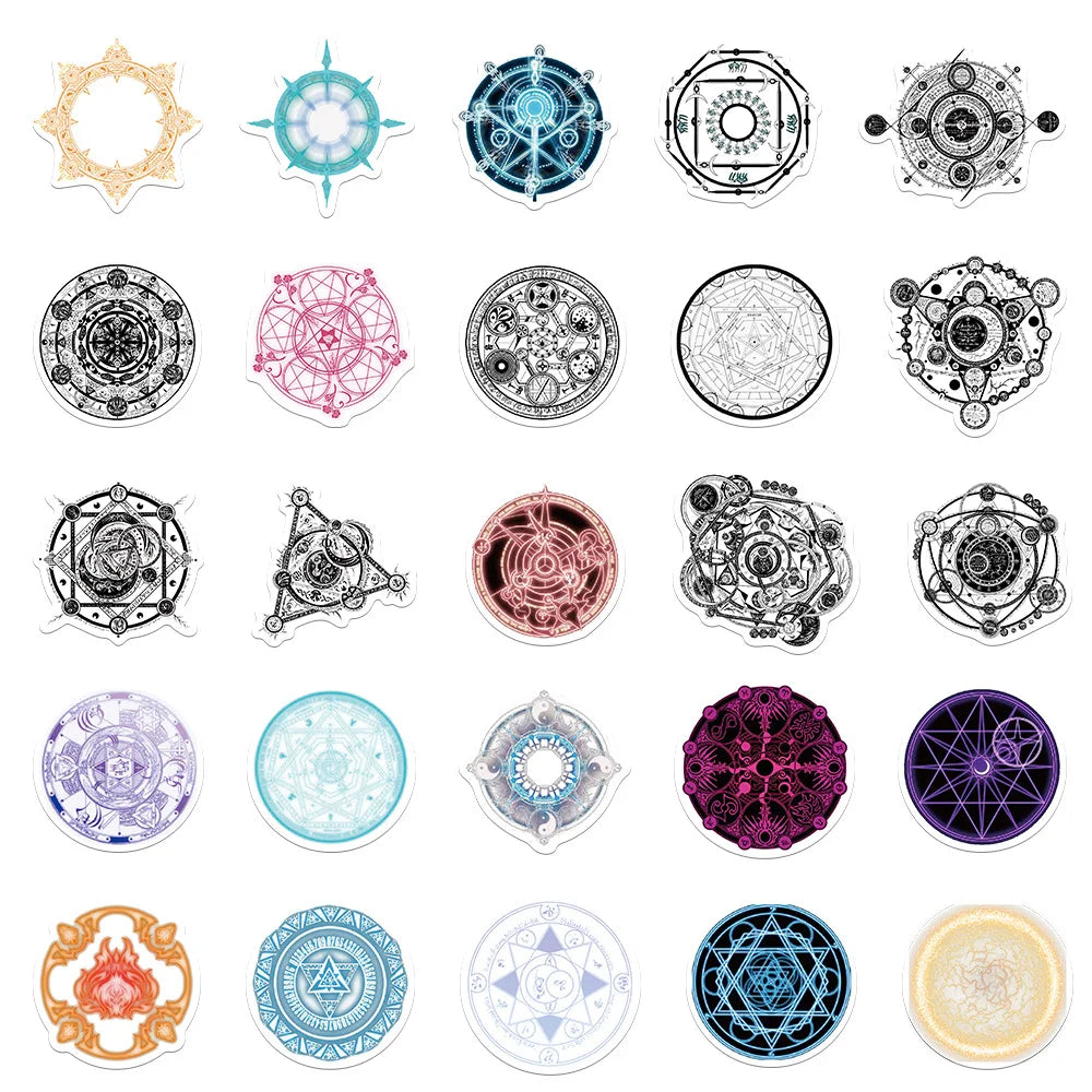 10/50Pcs Anime Magic Circle Stickers Decals For Refrigerator Laptop Skateboard Luggage Phone Stickers Kids Party Toy (Online Order Only)