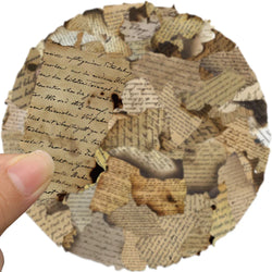 50pcs Aesthetic Burned Shredded Paper Stickers Water Bottle Sticker Laptop Luggage Guitar Diary Waterproof Vinyl Phone Decals (Online Order Only)