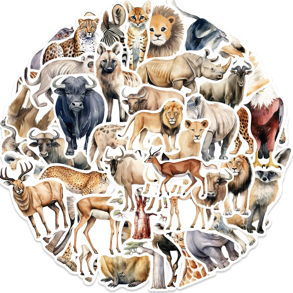 Cartoon Animal Stickers for Suitcase, Skateboard, Laptop, Phone, Car - 10/30/50Pcs (ONLINE ORDER ONLY)