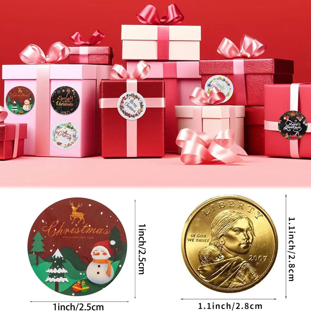 100-500pcs Christmas Stickers Xmas Labels Stickers Decor Merry Christmas Decorations Labels New Year Gift Stickers Stationery (ONLINE ORDER ONLY)