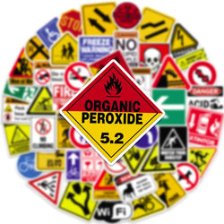 10/30/50/100pcs Cool Warning Sign Graffiti Stickers  Danger Banning Decals Motorcycle Laptop Skateboard Phone Waterproof Sticker (Online Order Only)