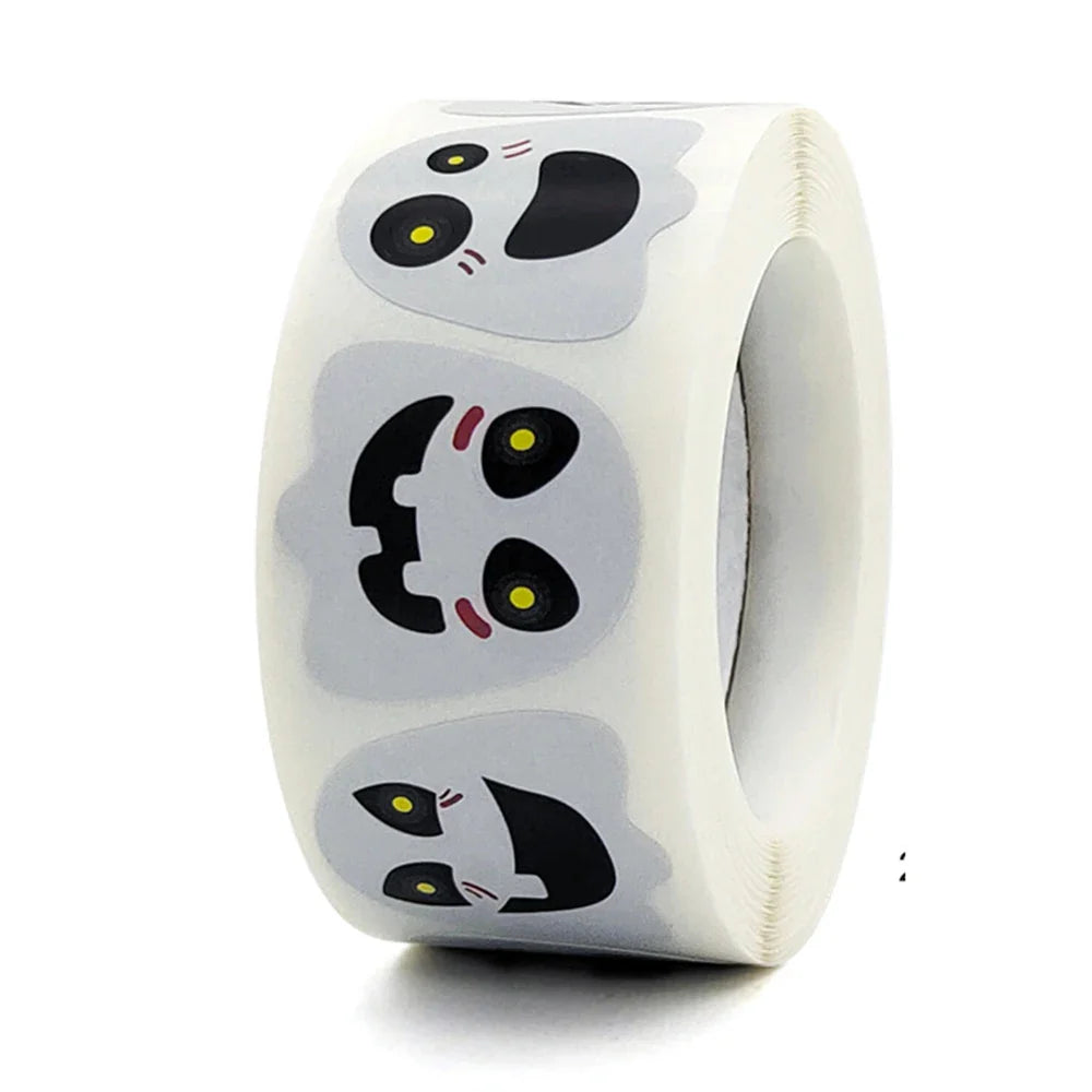 100-500pcs Halloween Sticker Ghost Labels Gift Candy Bags Seal Stickers Halloween DIY Package Paper Sticker Party Decoration (Online Order Only)