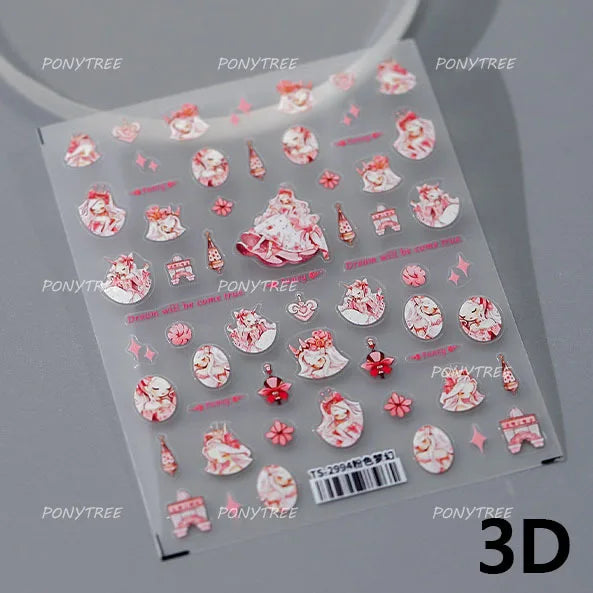 Retro Lace Corset Laced Bodice Wrap Top British Classical Dress Bowknot Rose Star Key Adhesive Nail Art Sticker Manicure Decals (ONLINE ORDER ONLY)
