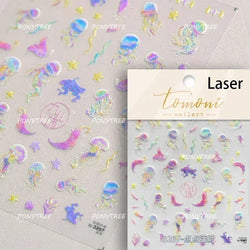 Beach Colourful Conch Dolphin Shell Starfish Jellyfish Star Summer Sea Wave Vacation Mode Water Bubble Nail Art Stickers Decals (Online Order Only)