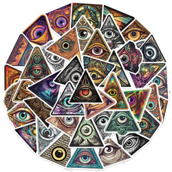 10/50Pcs Funny Cartoon Colorful All Seeing Eyes Graffiti Sticker for Luggage Skateboard Guitar Waterproof Creative Stickers (Online Order Only)