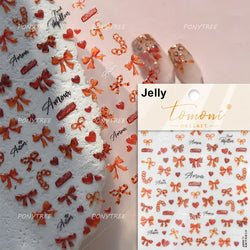 Colourful Grid Bowknot Charming Silk Ribbon Tie Chic 5D Self Adhesive Nail Art Sticker Sparkle Crystal Rhinestone Manicure Decal (ONLINE ORDER ONLY)
