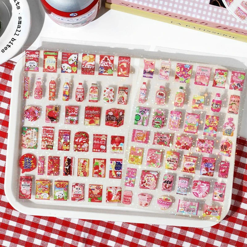 1 Sheets Snack House Series Sticker PET Star Flash Film Deco Scrapbook DIY Material Decoration Stationery Stickers (ONLINE ORDER ONLY)