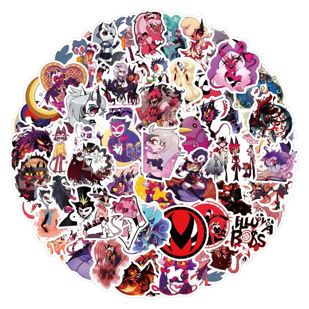 60/120Pcs Helluva Boss Cartoon Sticker Packs (ONLINE ORDER ONLY)