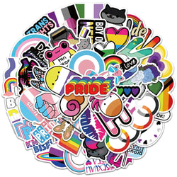 50/100pcs Colorful Cool Cartoon Rainbow LGBTQ Stickers For Laptop Phone Guitar Luggage Diary Waterproof Graffiti Vinyl Decals (ONLINE ORDER ONLY)