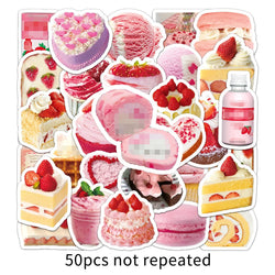 50pcs Cake Dessert Graffiti Stickers for Helmet, Wall, DIY Decoration Wholesale (ONLINE ORDER ONLY)