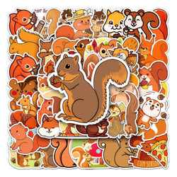 50Pcs Squirrel Cartoon Waterproof Vinyl Stickers for Skateboard Snowboard (Online Order Only)