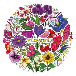 40Pcs Mixed Pretty Flowers Stickers DIY Bike Travel Luggage Guitar Laptop Cool Graffiti Sticker Decals Classic Kids Toys (Online Order Only)