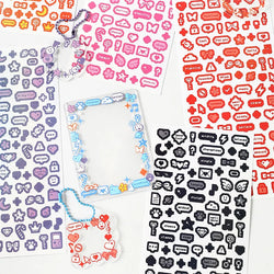 Korea Ins Cute Pixel Dialog Series Decorative Sticker Hand Account Idol Card DIY Material Sticker Personalized Kawaii Stationery (ONLINE ORDER ONLY)