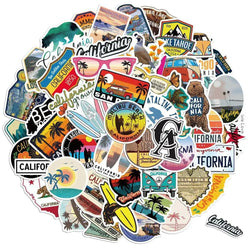 California Landscape Outdoor Stickers for Suitcase, Skateboard, Laptop, Luggage, Phone - 10/30/50Pcs DIY Decals (ONLINE ORDER ONLY)