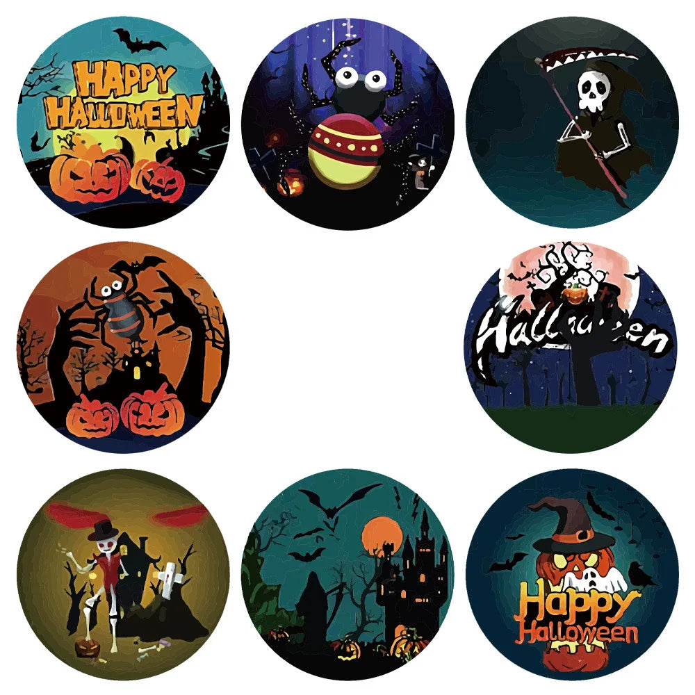 100-500PCS Halloween Pumpkin Bat Sealing Sticker Happy Halloween Sticker For Kids Party Baking Accessories Tools DIY (ONLINE ORDER ONLY)