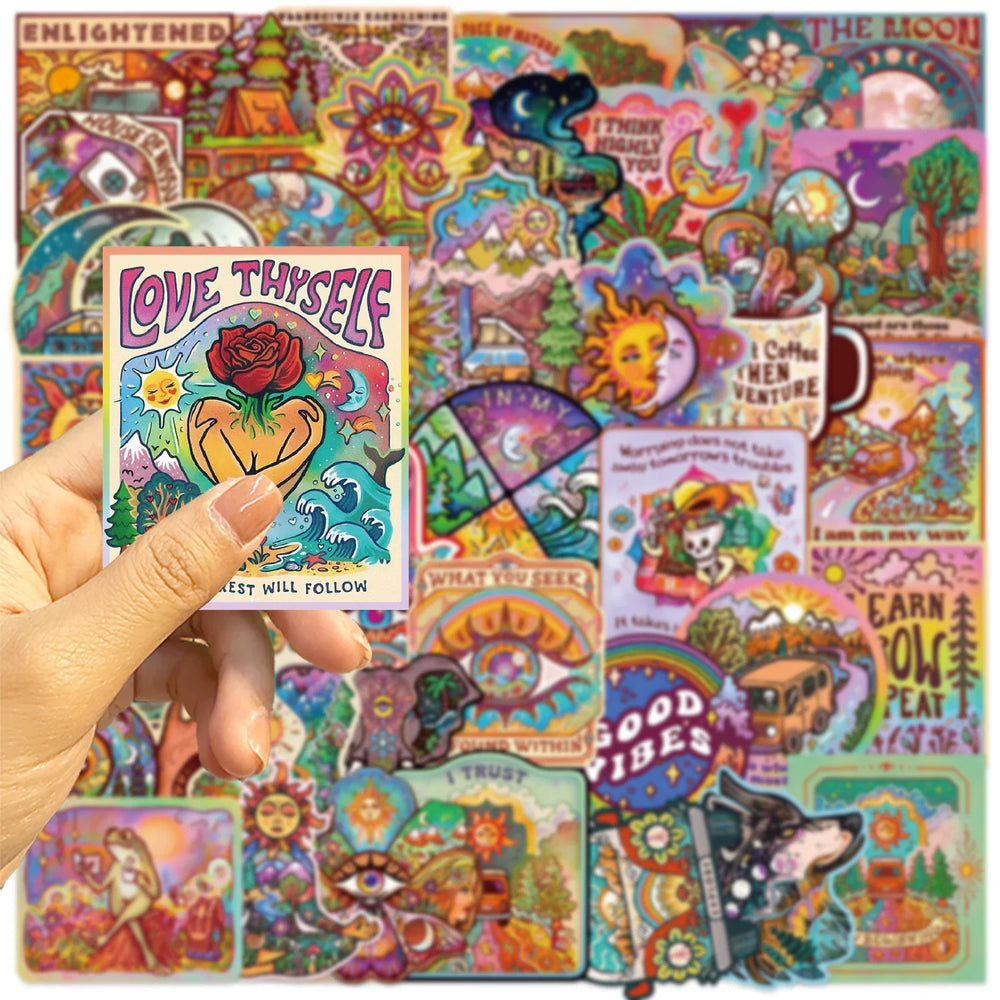 50PCS Fun Camping Adventure Stickers Aesthetic DIY Decals Skateboard Phone Laptop Suitcase Decorative Sticker (ONLINE ORDER ONLY)