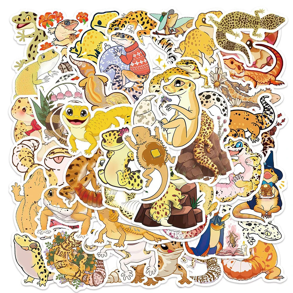 Cartoon Lizard Animal Stickers 10/30/50pcs Waterproof for Skateboard Helmet Phone Laptop Car (Online Order Only)