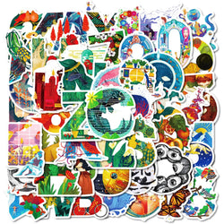 50Pcs Cartoon Character Graffiti Stickers for Helmet, Wall, DIY Decoration (ONLINE ORDER ONLY)