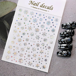 1PCS Laser Gold Snowflake Christmas Tree Nail Sticker 3D Adhesive Nail Decals Nail Art Accessories New Christmas Decoration 2024 (ONLINE ORDER ONLY)