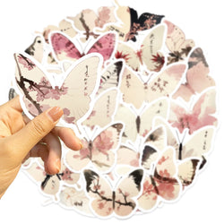 30Pcs Princess Color Aesthetic Butterfly Stickers Pack Phone Case Sticker Journal Accessories Scrapbooking Supplies (ONLINE ORDER ONLY)
