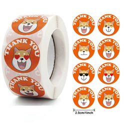 100-500pcs Round Cartoon Animals Thank You Stickers Cute Cats Teachers Reward Handmade Sealing Stickers Stickers (Online Order Only)