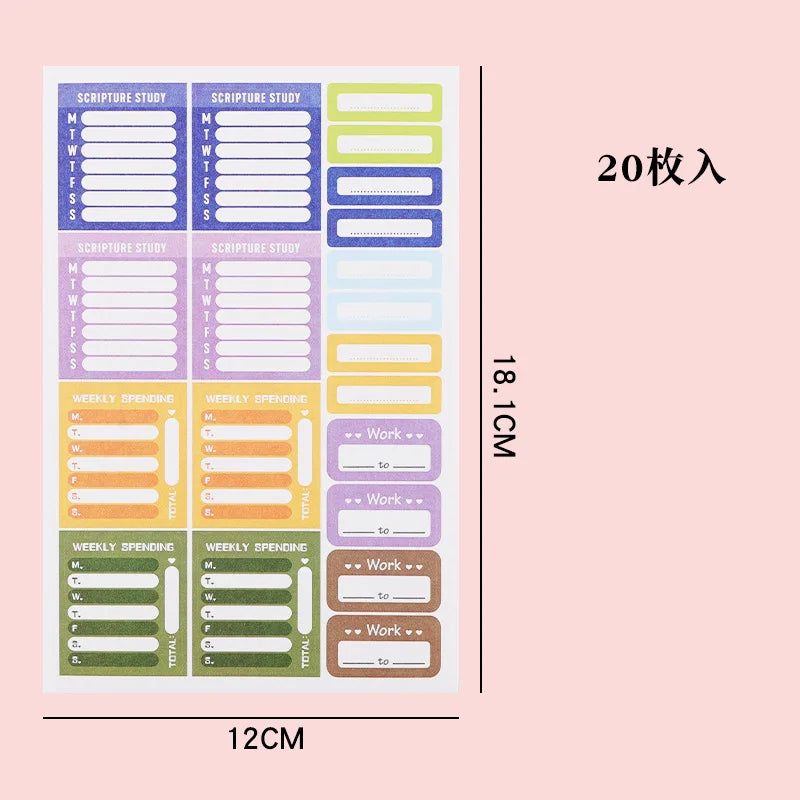 Loose-Leaf Notebook Handwritten Labels Indicate White And Blue Color Stickers Letter Stickers Sticky Notes Index Stickers (Online Order Only)