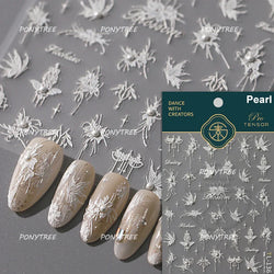 Snowflake Butterfly Rhinestone Shiny Totem Self Adhesive Nail Art Stickers Romantic Charm Chic Rose Flower Pearl Manicure Decals (ONLINE ORDER ONLY)