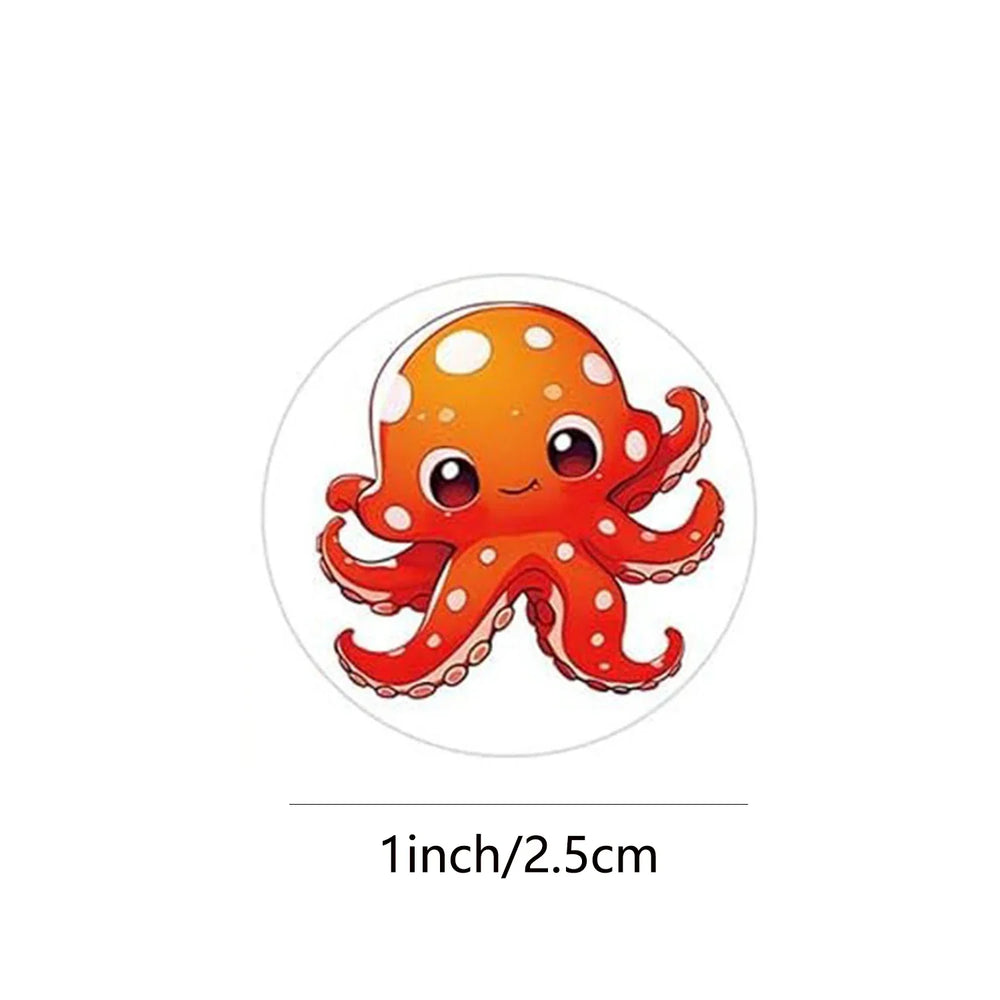 100-500pcs Cartoon Marine Animals Stickers Reward Stickers Party Gift Seal Label Children Stationery Stickers (ONLINE ORDER ONLY)