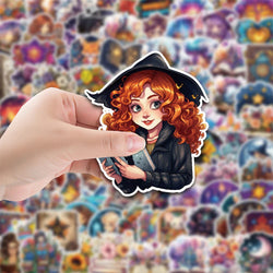 10/30/50/100pcs Funny Gothic Magic Witch Cartoon Stickers Aesthetic Decals Fridge Phone Car Graffiti Sticker Kids Classics Toy (ONLINE ORDER ONLY)