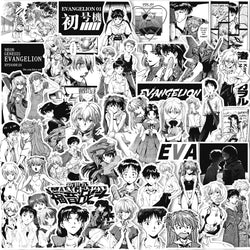 60/70pcs Neon Genesis Evangelion Black and White Sketch Stickers Japan Classic Anime Mug Notebook Skateboard DIY Stickers (ONLINE ORDER ONLY)