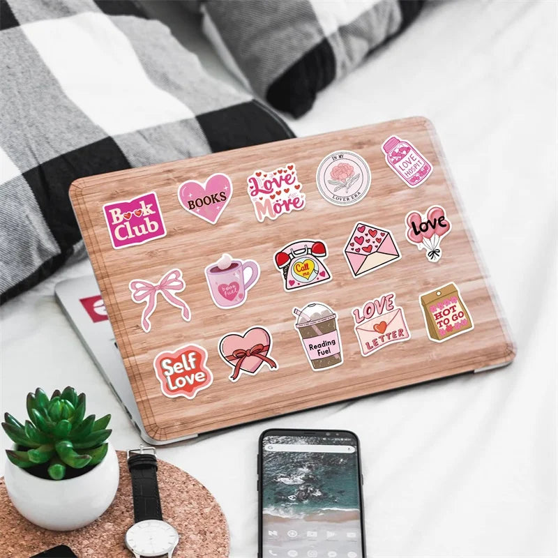 10/30/50PCS Cartoon Pink Love PVC Sticker Aesthetic Children's Stationery Sticky DIY Decoration Scrapbooking School Supplies (Online Order Only)