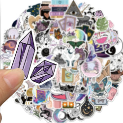 10/30/50/100pcs Boho Magic Witch Crystal Aesthetic Stickers Notebook Laptop Skateboard Car Luggage Decoration Sticker Kids Toy (ONLINE ORDER ONLY)