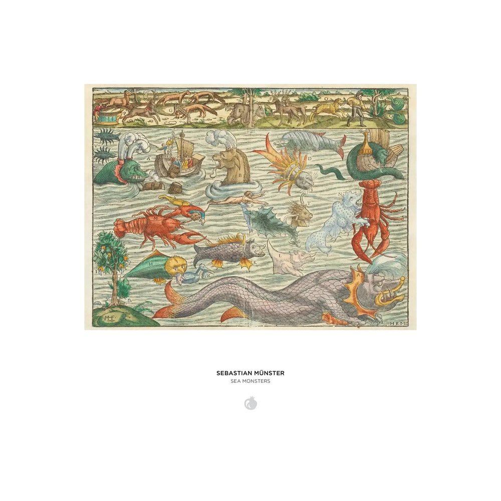 Sea Monsters by Sebastian Münster 1000 Piece Jigsaw Puzzle Pomegranate (ONLINE ORDER ONLY)