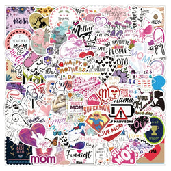 50/100Pcs Mother's Day Sticker Quotes Sentences DIY Laptop Luggage Refrigerator Skateboard Toy Decal Sticker (ONLINE ORDER ONLY)