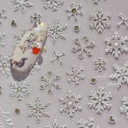 Bronzing Jelly Laser Snowflake Christmas Hot 5D Soft Embossed Relief Self Adhesive Nail Art Decoration Sticker 3D Manicure Decal (ONLINE ORDER ONLY)