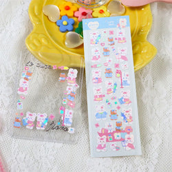 1pcs Cute Rabbit Laser Stickers Art Decorative Material Label Hand Account DIY Album Scrapbooking Sticker Kawaii Stationery (Online Order Only)