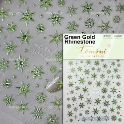 Shiny Snow Delicate Gold Pink Silver White Romantic Winter Self Adhesive Nail Art Stickers Snowflake Rhinestone Manicure Decals (ONLINE ORDER ONLY)
