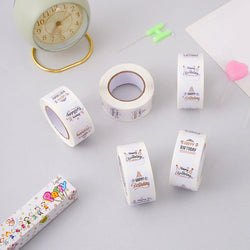 100-500pcs Cute Happy birthday Stickers for Gift Wrapping Decoration Envelope Sealing Label Kids toys Stationery Stickers 1inch (ONLINE ORDER ONLY)